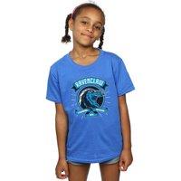 Harry Potter Girl's Ravenclaw Toon Crest Cotton T-Shirt in Blue | Size: 5-6 Years