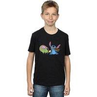 Disney Boy's Lilo & Stitch Stitch Easter Eggs T-Shirt in Black | Size: 3-4 Years