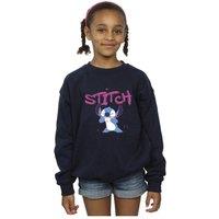 Disney Girl's Lilo & Stitch Graffiti Sweatshirt in Navy | Size: 3-4 Years