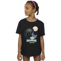 Disney Girl's Lilo & Stitch Hawaii Cotton T-Shirt in Black | Size: 3-4 Years