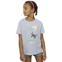 Disney Girl's Lilo & Stitch Hawaii Cotton T-Shirt in Grey | Size: 3-4 Years