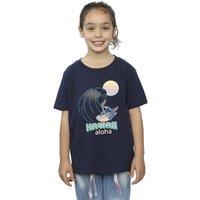 Disney Girl's Lilo & Stitch Hawaii Cotton T-Shirt in Navy | Size: 3-4 Years