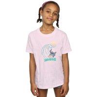 Disney Girl's Lilo & Stitch Hawaii Cotton T-Shirt in Baby Pink | Size: 3-4 Years
