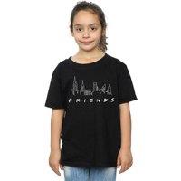 Friends Girl's Skyline Logo Cotton T-Shirt in Black | Size: 3-4 Years