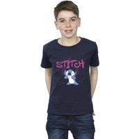 Disney Boy's Lilo & Stitch Graffiti T-Shirt in Navy | Size: 3-4 Years