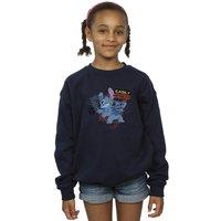 Disney Girl's Lilo & Stitch Easily Distracted Sweatshirt in Navy | Size: 3-4 Years