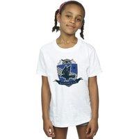 Harry Potter Girl's Ravenclaw Chest Badge Cotton T-Shirt in White | Size: 12-13 Years
