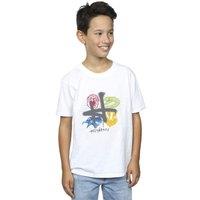Harry Potter Boy's Emblems H Spray T-Shirt in White | Size: 5-6 Years