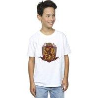 Harry Potter Boy's Gryffindor Chest Badge T-Shirt in White | Size: 9 Years