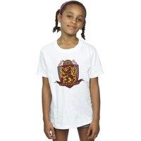 Harry Potter Girl's Gryffindor Chest Badge Cotton T-Shirt in White | Size: 3-4 Years