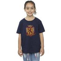 Harry Potter Girl's Gryffindor Chest Badge Cotton T-Shirt in Navy | Size: 3-4 Years