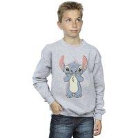 Disney Boy's Lilo & Stitch Big Print Sweatshirt in Grey | Size: 3-4 Years