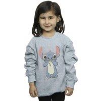 Disney Girl's Lilo & Stitch Big Print Sweatshirt in Grey | Size: 3-4 Years