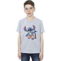 Disney Boy's Lilo & Stitch Bermuda Shorts T-Shirt in Grey | Size: 3-4 Years