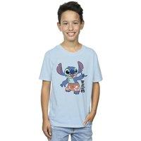 Disney Boy's Lilo & Stitch Bermuda Shorts T-Shirt in Baby Blue | Size: 3-4 Years