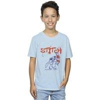 Disney Boy's Lilo & Stitch Ice Creams T-Shirt in Baby Blue | Size: 3-4 Years