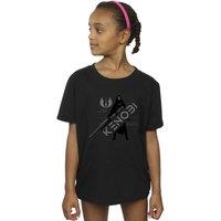 Star Wars Girl's Obi-Wan Kenobi Jedi Knight Cotton T-Shirt in Black | Size: 3-4 Years