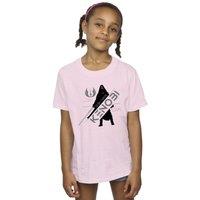 Star Wars Girl's Obi-Wan Kenobi Jedi Knight Cotton T-Shirt in Baby Pink | Size: 3-4 Years