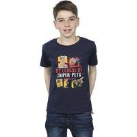 DC Comics Boy's DC League Of Super-Pets Profile T-Shirt in Navy | Size: 3-4 Years