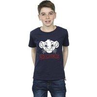 Disney Boy's The Lion King Simba Face Champion T-Shirt in Navy | Size: 3-4 Years