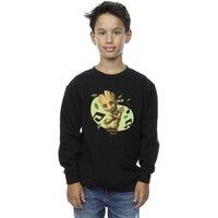 Marvel Boy's Guardians Of The Galaxy Groot Musical Notes Sweatshirt in Black | Size: 3-4 Years