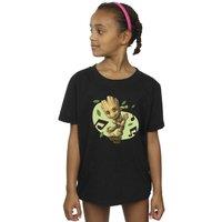 Marvel Girl's Guardians Of The Galaxy Groot Musical Notes Cotton T-Shirt in Black | Size: 3-4 Years