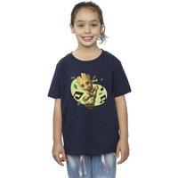 Marvel Girl's Guardians Of The Galaxy Groot Musical Notes Cotton T-Shirt in Navy | Size: 3-4 Years