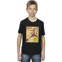 Disney Boy's Big Hero 6 Baymax Honey Lemon Newspaper T-Shirt in Black | Size: 3-4 Years