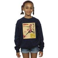 Disney Girl's Big Hero 6 Baymax Honey Lemon Newspaper Sweatshirt in Navy | Size: 3-4 Years
