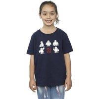 Disney Girl's Big Hero 6 Baymax Many Poses Cotton T-Shirt in Navy | Size: 3-4 Years
