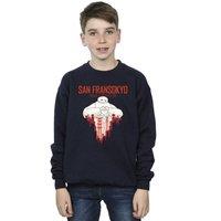 Disney Boy's Big Hero 6 Baymax San Fransokyo Heart Sweatshirt in Navy | Size: 7-8 Years