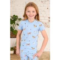 Lighthouse Clothing Animal Print Children Pyjamas Cotton Colourful Stretch in Blue | Size: 4-5 Years