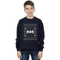 DC Comics Originals Boy's Christmas Knit Batman Sweatshirt in Navy | Size: 7-8 Years
