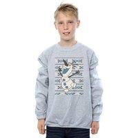 Disney Boy's Frozen Christmas Olaf Smile Sweatshirt in Grey | Size: 3-4 Years