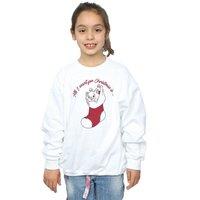 Disney Girl's Aristocats Marie Xmas Sweatshirt in White | Size: 3-4 Years