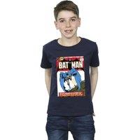DC Comics Boy's Running Batman Cover T-Shirt in Navy | Size: 9 Years
