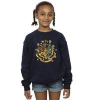 Harry Potter Girl's Christmas Crest Sweatshirt in Navy | Size: 7-8 Years