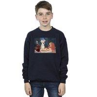 Disney Boy's Lady & The Tramp Spaghetti Photo Sweatshirt in Navy | Size: 3-4 Years