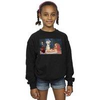 Disney Girl's Lady & The Tramp Spaghetti Photo Sweatshirt in Black | Size: 3-4 Years