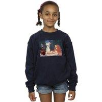 Disney Girl's Lady & The Tramp Spaghetti Photo Sweatshirt in Navy | Size: 3-4 Years