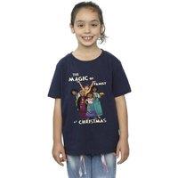Disney Girl's Encanto Magic Of Family Cotton T-Shirt in Navy | Size: 3-4 Years