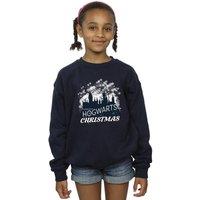 Harry Potter Girl's Hogwarts Christmas Sweatshirt in Navy | Size: 5-6 Years