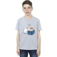 Disney Boy's Frozen Olaf Reading T-Shirt in Grey | Size: 3-4 Years