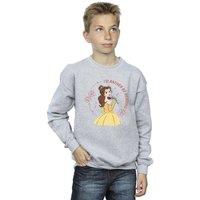 Disney Boy's Beauty & The Beast Id Rather Be Reading Sweatshirt in Grey | Size: 3-4 Years