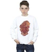 Harry Potter Boy's Gryffindor Sketch Crest Sweatshirt in White | Size: 5-6 Years