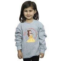 Disney Girl's Beauty & The Beast Id Rather Be Reading Sweatshirt in Grey | Size: 3-4 Years