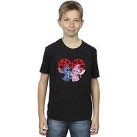 Disney Boy's Lilo & Stitch Hearts T-Shirt in Black | Size: 3-4 Years
