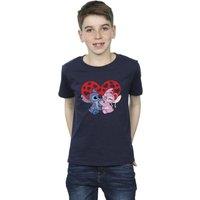 Disney Boy's Lilo & Stitch Hearts T-Shirt in Navy | Size: 3-4 Years