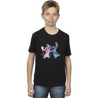 Disney Boy's Lilo & Stitch Kisses T-Shirt in Black | Size: 3-4 Years