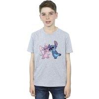 Disney Boy's Lilo & Stitch Kisses T-Shirt in Grey | Size: 3-4 Years